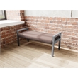 Pemberly Row Waiting Reception 2 Seat Bench Wood Frame in Brown