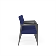 Pemberly Row Waiting Reception 3 Seat Tandem Seating Wood Frame in Blue