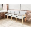Pemberly Row Waiting Reception 4 Seat Tandem Seating No Center Arms in Gray