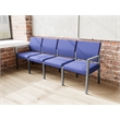 Pemberly Row Waiting Reception 4 Seat Tandem Seating No Center Arms in Blue