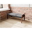 Pemberly Row Waiting Reception 2 Seat Bench Wood Frame in Black