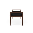 Pemberly Row Waiting Reception 2 Seat Bench Wood Frame in Black