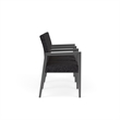 Pemberly Row Waiting Reception 3 Seat Tandem Seating Wood Frame in Black