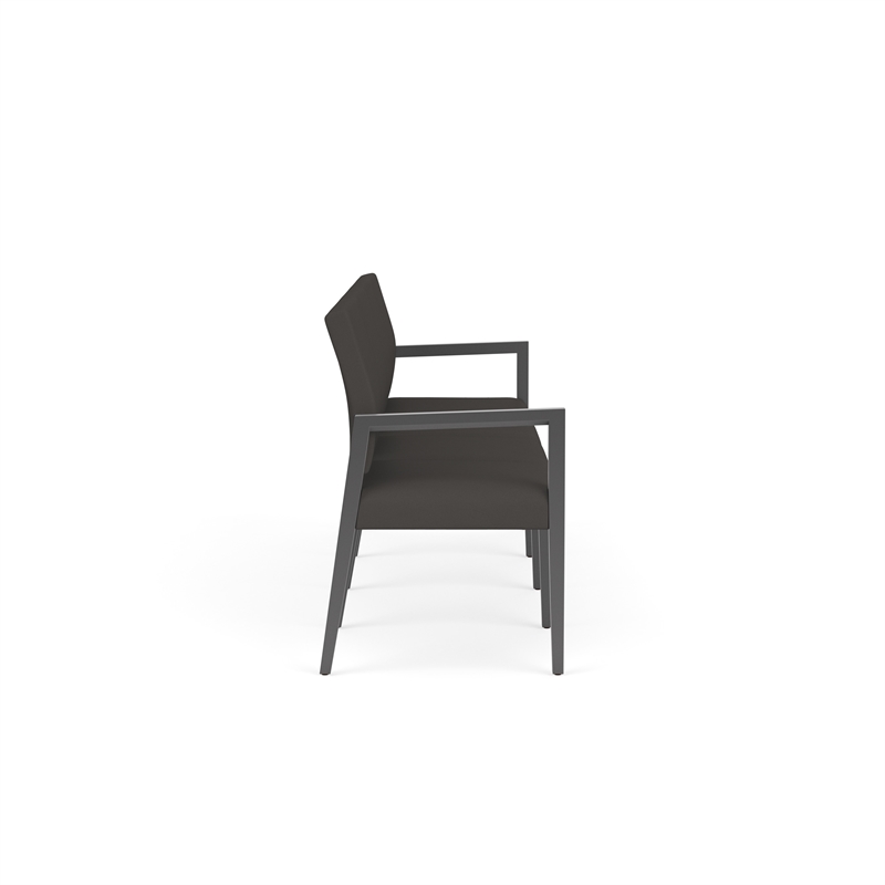 Pemberly Row Waiting Reception 4 Seat Tandem Seating No Center Arms in Gray