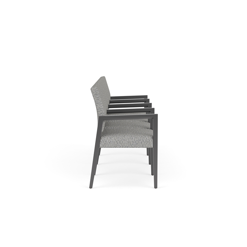 Pemberly Row Waiting Reception 4 Seat Tandem Seating Wood Frame in Gray