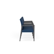 Pemberly Row Waiting Reception 4 Seat Tandem Seating Wood Frame in Blue