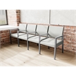 Pemberly Row Waiting Reception 4 Seat Tandem Seating Wood Frame in Gray