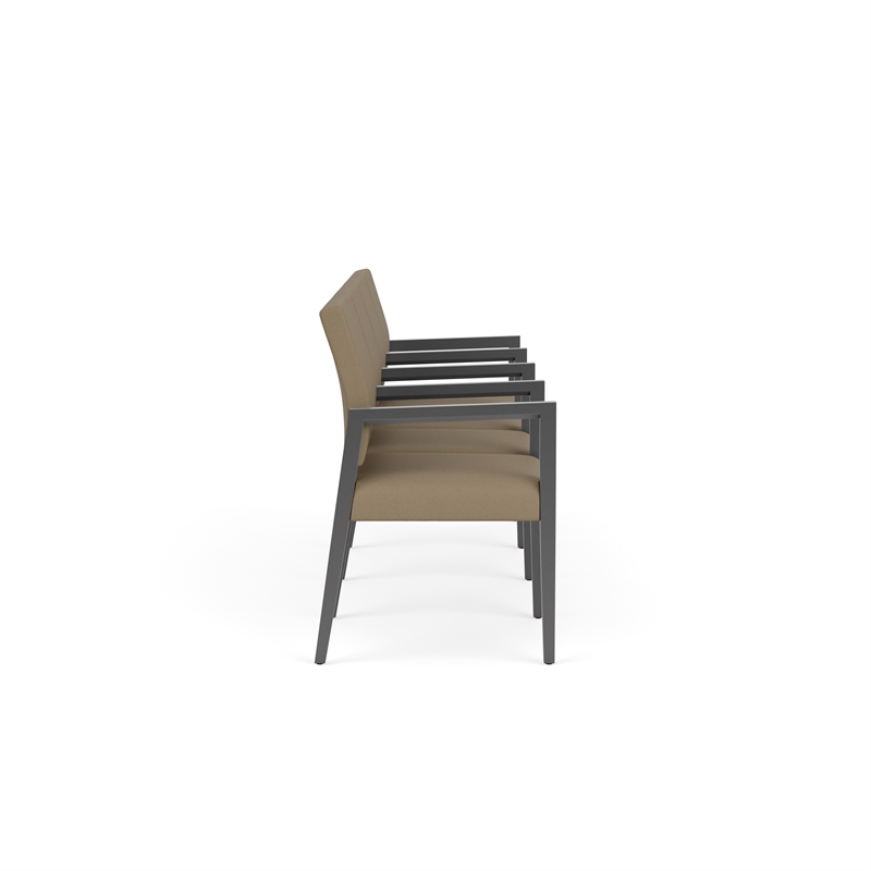 Pemberly Row Waiting Reception 4 Seat Tandem Seating Wood Frame in Brown
