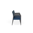 Pemberly Row Waiting Reception 4 Seat Tandem Seating Wood Frame in Blue