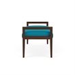 Pemberly Row Waiting Reception 2 Seat Bench Wood Frame in Teal