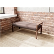 Pemberly Row Waiting Reception 2 Seat Bench Wood Frame in Brown