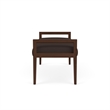 Pemberly Row Waiting Reception 2 Seat Bench Wood Frame in Brown