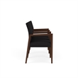 Pemberly Row Waiting Reception 3 Seat Tandem Seating Wood Frame in Black