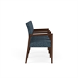 Pemberly Row Waiting Reception 3 Seat Tandem Seating Wood Frame in Blue