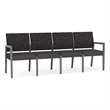 Pemberly Row Waiting Reception 4 Seat Tandem Seating No Center Arms in Gray