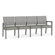 Pemberly Row Waiting Reception 4 Seat Tandem Seating No Center Arms in Gray
