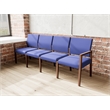 Pemberly Row Waiting Reception 4 Seat Tandem Seating No Center Arms in Blue