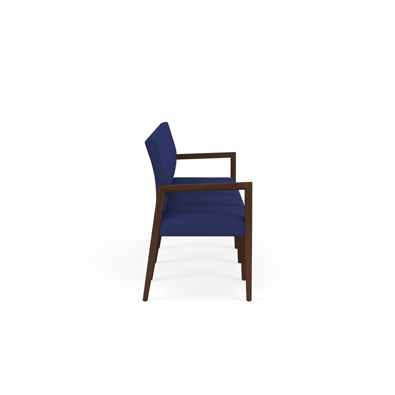 Pemberly Row Waiting Reception 4 Seat Tandem Seating No Center Arms in Blue
