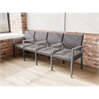 Pemberly Row Waiting Reception 4 Seat Tandem Seating Wood Frame in Gray