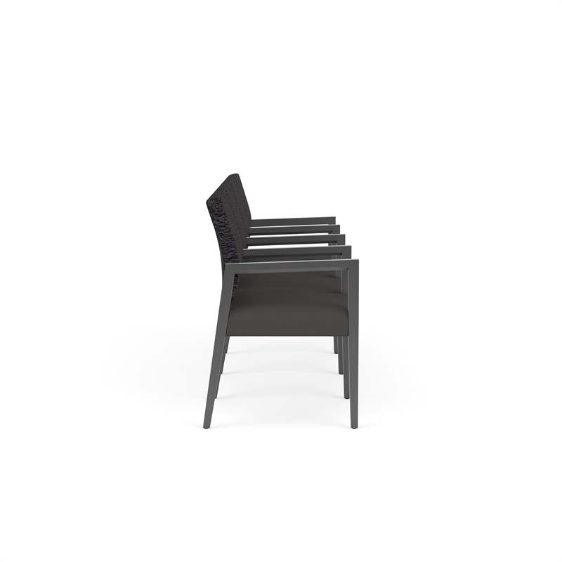 Pemberly Row Waiting Reception 4 Seat Tandem Seating Wood Frame in Gray