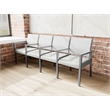 Pemberly Row Waiting Reception 4 Seat Tandem Seating Wood Frame in Gray