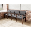 Pemberly Row Waiting Reception 4 Seat Tandem Seating Wood Frame in Black