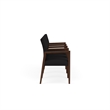 Pemberly Row Waiting Reception 4 Seat Tandem Seating Wood Frame in Black