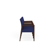 Pemberly Row Waiting Reception 4 Seat Tandem Seating Wood Frame in Blue