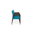 Pemberly Row Waiting Reception 4 Seat Tandem Seating Wood Frame in Teal