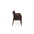 Pemberly Row Waiting Reception 4 Seat Tandem Seating Wood Frame in Brown