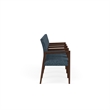 Pemberly Row Waiting Reception 4 Seat Tandem Seating Wood Frame in Blue