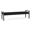 Pemberly Row Waiting Reception 3 Seat Bench Wood Frame in Black