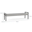 Pemberly Row Waiting Reception 3 Seat Bench Wood Frame in Brown