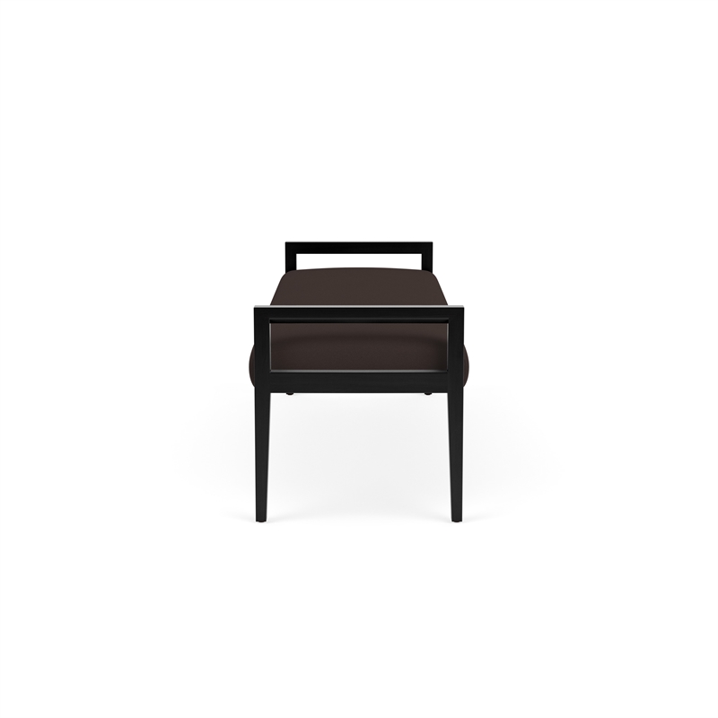 Pemberly Row Waiting Reception 3 Seat Bench Wood Frame in Brown