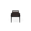 Pemberly Row Waiting Reception 3 Seat Bench Wood Frame in Brown