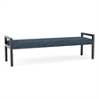 Pemberly Row Waiting Reception 3 Seat Bench Wood Frame in Blue