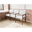Pemberly Row Waiting Reception 3 Seat Tandem Seating Wood Frame in Gray