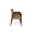 Pemberly Row Waiting Reception 3 Seat Tandem Seating Wood Frame in Brown