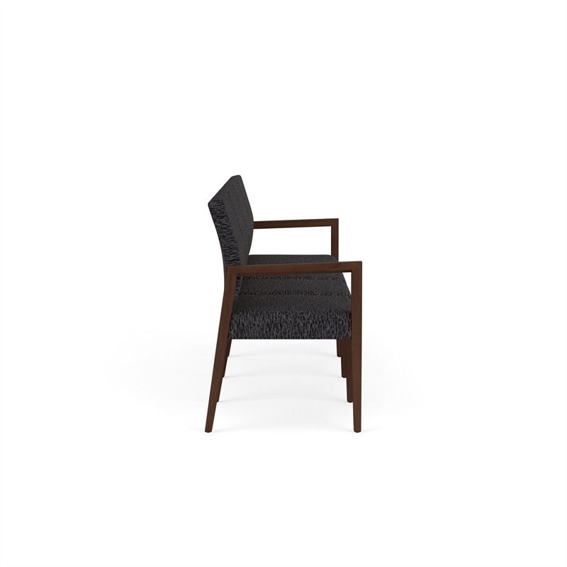 Pemberly Row Waiting Reception 4 Seat Tandem Seating No Center Arms in Black