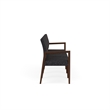 Pemberly Row Waiting Reception 4 Seat Tandem Seating No Center Arms in Black