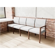 Pemberly Row Waiting Reception 4 Seat Tandem Seating No Center Arms in Gray