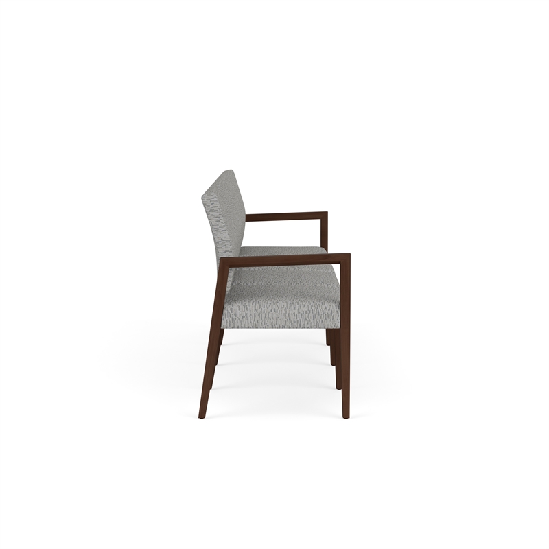 Pemberly Row Waiting Reception 4 Seat Tandem Seating No Center Arms in Gray