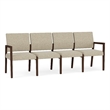 Pemberly Row Waiting Reception 4 Seat Tandem Seating No Center Arms in Beige
