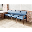 Pemberly Row Waiting Reception 4 Seat Tandem Seating No Center Arms in Blue
