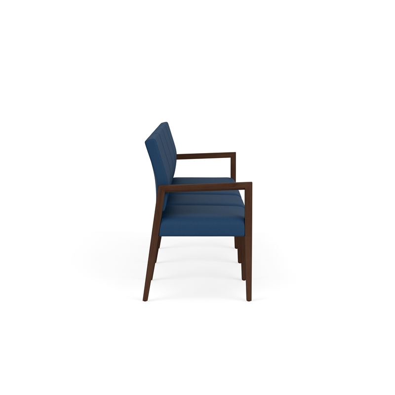 Pemberly Row Waiting Reception 4 Seat Tandem Seating No Center Arms in Blue