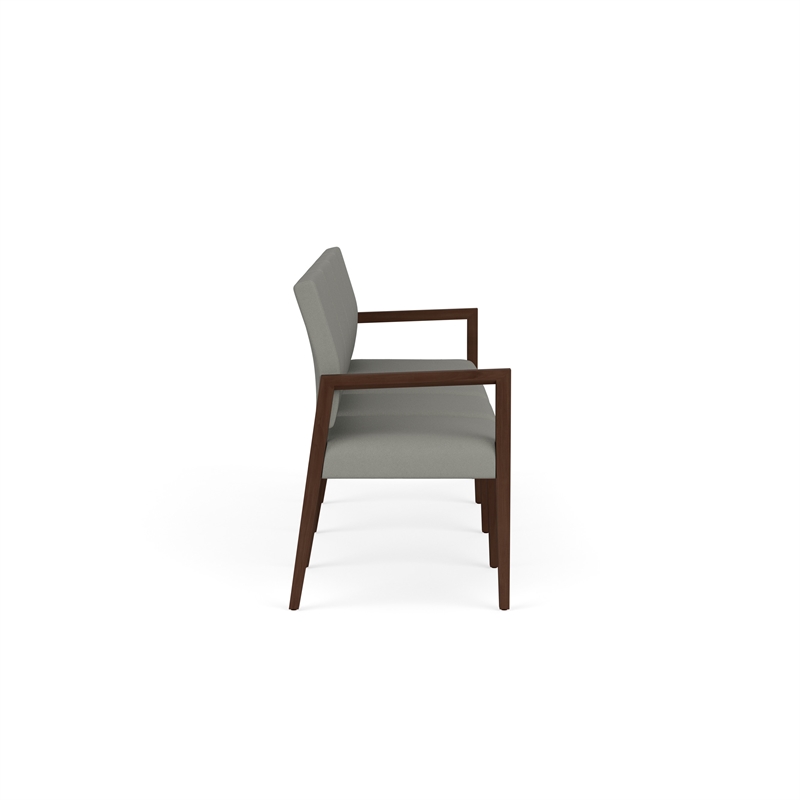 Pemberly Row Waiting Reception 4 Seat Tandem Seating No Center Arms in Gray