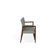 Pemberly Row Waiting Reception 4 Seat Tandem Seating No Center Arms in Gray