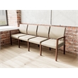 Pemberly Row Waiting Reception 4 Seat Tandem Seating No Center Arms in Brown