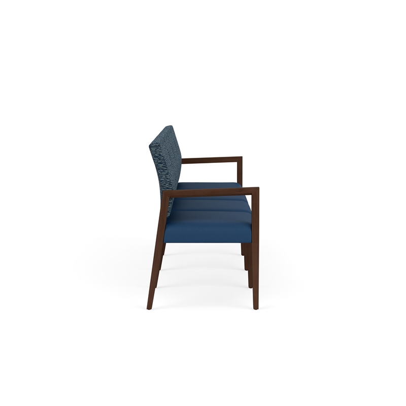 Pemberly Row Waiting Reception 4 Seat Tandem Seating No Center Arms in Blue