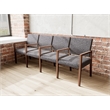 Pemberly Row Waiting Reception 4 Seat Tandem Seating Wood Frame in Black